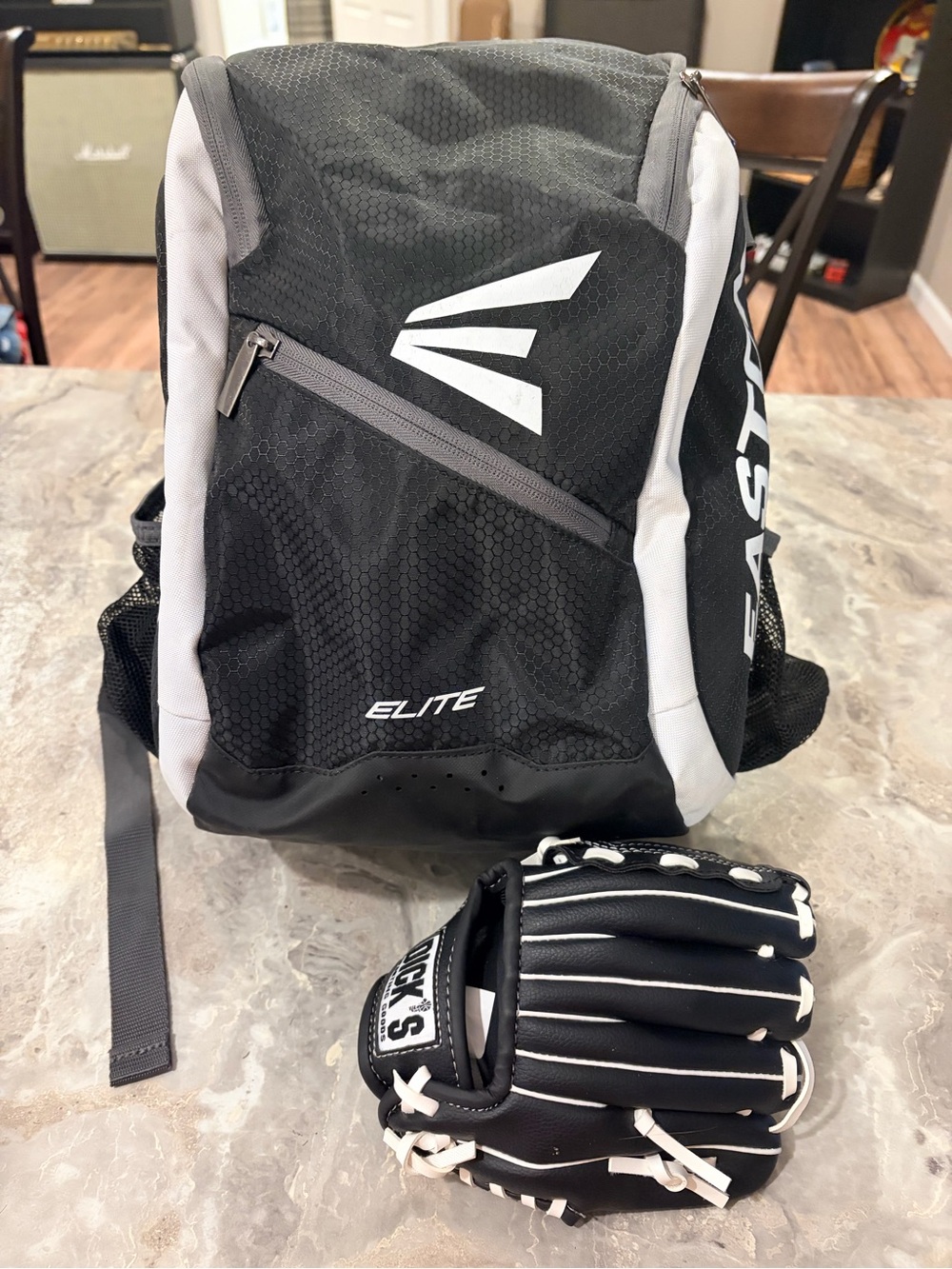 Easton Elite Baseball/Softball Equipment Backpack Bat Compartment Black/Gray